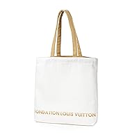 Louis Vuitton Fondation Louis Vuitton Museum Limited Tote Bag, Canvas, Unisex, Width 15.7 x Height 14.2 inches (40 x 36 x 8.5 cm), White, white