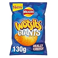 Walkers Chips Wotsits Cheesy GIANTS 130g Snacks Baked, not Fried, Cheese