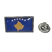 Thin Bordered Republic of Kosovo Flag Lapel Pin