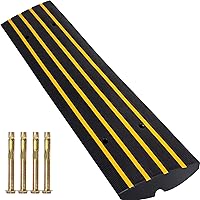 VEVOR Rubber Curb Ramp for Driveway 1 Pack, 15T Heavy Duty Sidewalk Curb Ramp, 2.6