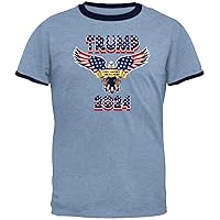 Election 2024 Donald Trump Patriotic Eagle Banner Mens Ringer T Shirt