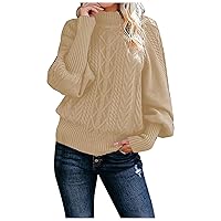 Women's Pullover Sweaters Solid Color Sweater Set Head Round Neck Warm Long-Sleeved Sweater Pullover Sweaters