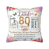 80th Birthday Gifts for Women Pillow Cover, Gifts for 80th Birthday Pillowcase 18