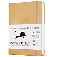 Daily Planner, Calendar and Gratitude Journal to Improve Time-Management, Productivity & Happiness | Vegan Leather Hardcover Organizer with Blank Dates, Undated 6 Months 24 Hour Agenda