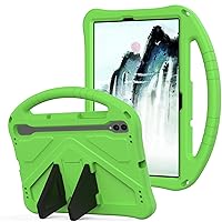 for Galaxy Tab S9 FE 5G Case Kids 10.9-inch, EVA Stand Handle Protective Cover for Samsung S9 FE/S9/S8/S7 Tablet Case, for Boy Girl, Green