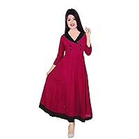 Indian Women's Long Dress Wedding Wear Red Color Frock Suit Bohemian Tunic Maxi Dress Plus Size (5XL)