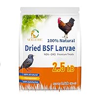 2.5LBS Dried Black Soldier Fly Larvae for Chickens, 85X More Calcium Than Dried Mealworms, Non-GMO 100% Natural BSF Larvae Chicken Treat for Hens Lizard Ducks Gekcos