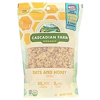 Cascadian Farm Organic Granola, Oats and Honey Cereal, Resealable Pouch, 11 oz