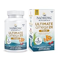 Ultimate Omega 2X Teen, Strawberry - 60 Mini Soft Gels - 1120 mg Total Omega-3s with EPA & DHA - Brain Health, Positive Mood, Social Development, Learning - Non-GMO - 30 Servings