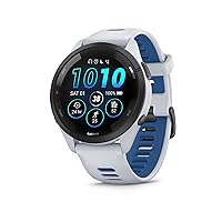 Garmin Forerunner 265 Running Smartwatch, Colorful AMOLED Display, Training Metrics and Recovery Insights, Whitestone and Tidal Blue
