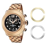 Glam Rock Women's GR32156 SoBe Chronograph Black Dial Rose Gold Ion-Plated Stainless Steel Watch