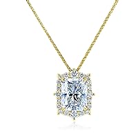 Kobelli Lab Grown Diamond Radiant Moissanite (GH/VS) Pendant Necklace (22