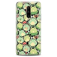 TPU Case Compatible for OnePlus 10T 9 Pro 8T 7T 6T N10 200 5G 5T 7 Pro Nord 2 Froggy Strawberry Froggie Slim fit Flexible Soft Frogs Print Clear Kawaii Lightweight Silicone Design