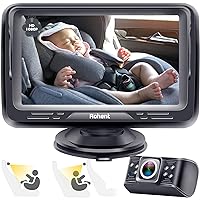 Baby Car Mirror HD 1080P Monitor Camera Crystal Night Vision Back Rear Facing Seat Infant Travel Safety Kit Rohent N06