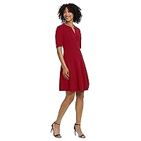 Maggy London Women's Notch Neck Fit and Flare Career Office Workwear Desk to Dinner Event Guest of
