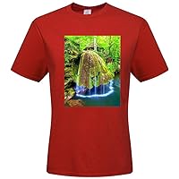 Color Chevron Anchor Custom Men's T-Shirt 100% Cotton DIY Tshirt Red-Large