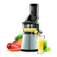 Kuvings Whole Slow Juicer Elite C7000S - Higher Nutrients and Vitamins, BPA-Free Components, Easy to Clean, Ultra Efficient 240W, 60RPMs-Silver, 25