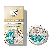 RoC Retinol + Hyaluronic Acid Plumping Power Duo Night Serum Capsules for Visibly Smoother, Tighter Looking Skin (18ct of each, 36ct total)