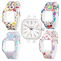 Women Watch Square 24 Hour 3-Hand Easy to Read Time for Nurse Medical Students Teachers Doctors Colorful Water Proof