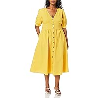 City Chic Women's Apparel Women's Plus Size Casual Midi Dress with Balloon Sleeve