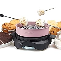 JoyMech Electric S'mores Maker Tabletop Indoor, Marshmallow Roaster Machine, Includes 4 Forks, Excellent Gift for Adults and Kids in Holidays, Birthday Parties and Christmas (Pink)