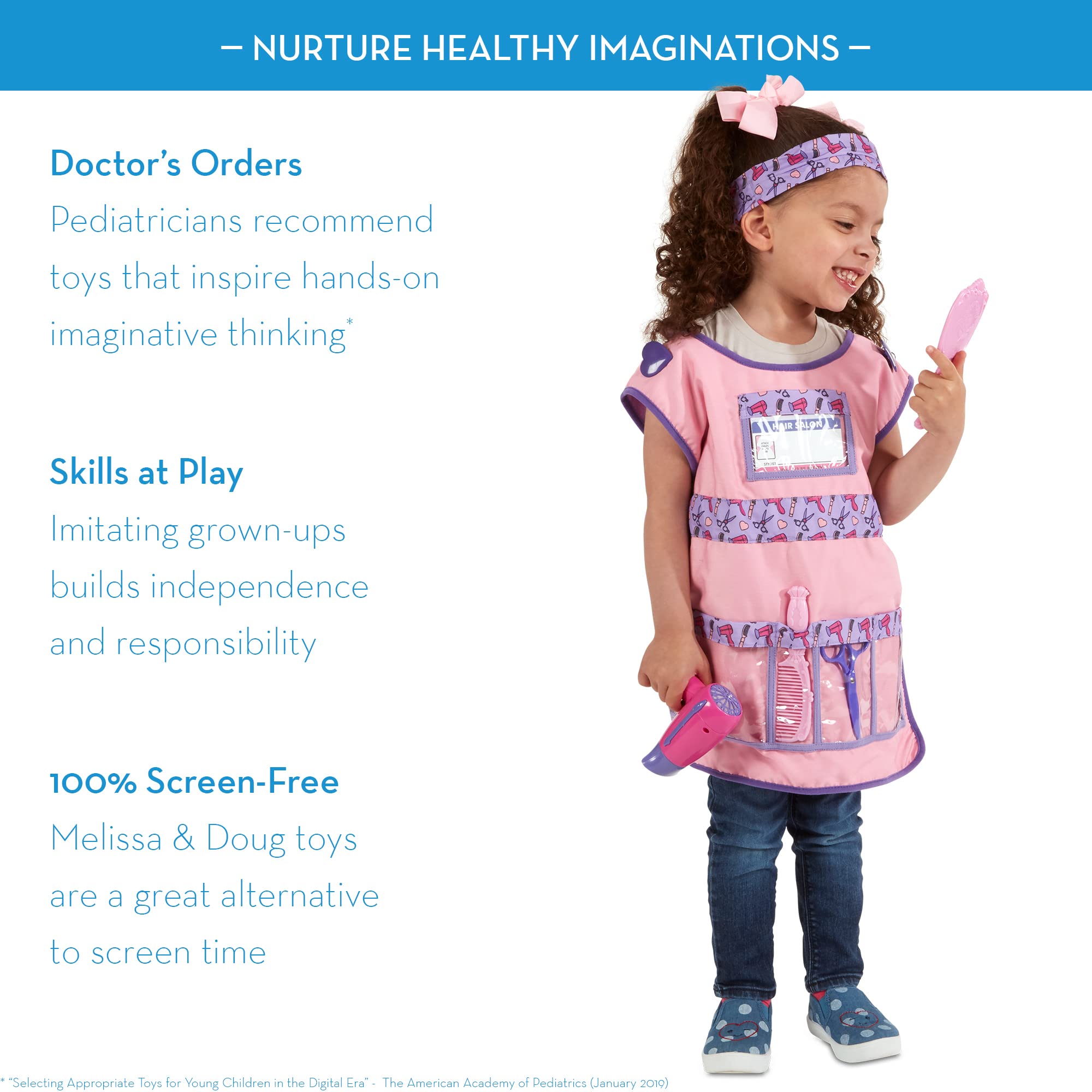 Melissa & Doug Hair Stylist Role Play Costume Dress-Up Set (Frustration-Free Packaging)