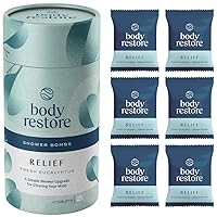 Body Restore Shower Steamers Aromatherapy 6 Pack - Stress Relief and Luxury Self Care, Relaxation Birthday Gifts for Women and Men, Mothers Day Gifts - Eucalyptus