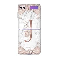 Head Case Designs Officially Licensed Nature Magick Letter J Rose Gold Floral Monogram Vinyl Sticker Skin Decal Cover Compatible with Samsung Galaxy Z Flip / 5G
