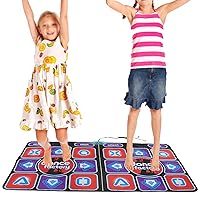 Luqeeg Dance Mat for Kids and Adults, Double Dance Mat Toys Musical Electronic Dance Mat Foldable Anti Slip Dance Gaming Blanket Wireless Musical Electronic Pad for Exercise & Games