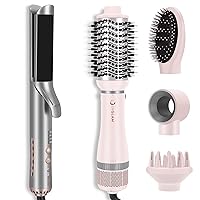 Hair Dryer Brush Set and IG INGLAM 2 in 1 Professional Straight and Curl Hair Tools Bundle