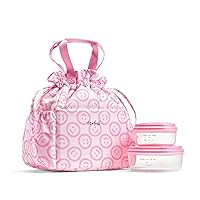 Fit & Fresh Lunch Bag For Women, Insulated Womens Lunch Bag For Work, Stain-Resistant Large Lunch Box For Women With Containers, Cinch Closure Cromwell Bag Cotton Candy