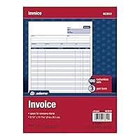 Adams Invoice Unit Set, 8.5 x 11.44 Inch, 3-Part, Carbonless, 100-Pack, White and Canary and Pink (NC3812)