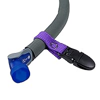 Drink Tube Lanyard Clip. Secure your drink tube to your hydration backpack strap or clothing. (Purple)