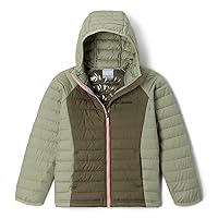 Columbia Toddler Girls Powder Lite Hooded Jacket, Stone Green/Safari, 3T