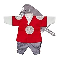 Hanbok Boy Baby Korea Traditional Clothing 100th days 1st Birthday Dol Party 1-10 Ages Red EBH02