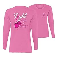 Fight for A Cure Breast Cancer Awareness Front&Back Womens Long Sleeves