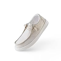 Women's Loafers Comfortable Slip On Shoes Lace-Up Sneakers Lightweight Arch Support Walking Non-Slip Canvas Casual Boat Shoes