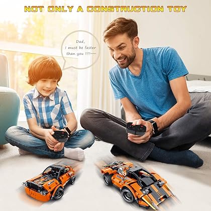VATOS STEM Building Toys for Kids - 2-in-1 Tech Remote Control Car Building Kits | RC Racing Cars Building Bricks & Construction Vehicle Engineering Kits Toys for Boys Girls Aged 6 7 8 9 10 11 12+