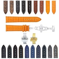 17-24mm Leather Band Strap Deployment Clasp COMPATIBLE WITH Movado
