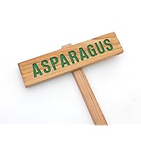ASPARAGUS Garden Sign, Painted & Oil Sealed Cedar Wood: Hand Routed, Vegetable Plant Markers, Custom Garden Sign