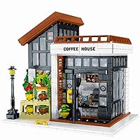 STEM City Street Building Blocks，Coffee House Building Kit with LED Lights, 1512 PCS, Girls Building Blocks Toy 8-12 Christmas Birthday Gift for Kids Boys Girls Age 6-12 Years