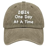 One Day at A Time Hats for Men Funny Running Caps for Mens Hiking Hats Adjustable Baseball Cap Men