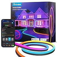 Govee Outdoor Neon Rope Lights, 32.8ft RGBIC IP67 Waterproof Neon Lights with 64+ Scenes, Music Sync, Flexible LED Rope Lights for Yard Garden Patio, Works with Alexa, Google Assistant
