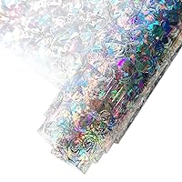  Ganeen 11 Yards Iridescent Fabric Organza Fabric Sheer 59  Inches Wide Rainbow Laser Gradient Lace Holographic Gauze for DIY Dress  Curtain Costume Background Wedding Party Home Decor (White)