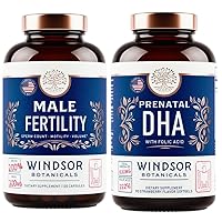 WINDSOR BOTANICALS Male Fertility Supplement and DHA with Folic Acid Prenatal Bundle