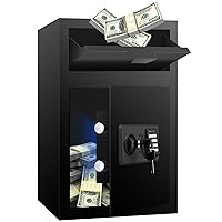 2.2 Cub Fireproof Deposit Safe Box with Drop Slot for Business, Depository Safe with Combination Lock -Perfect for Cash, Money, Mail, Keys, Gun