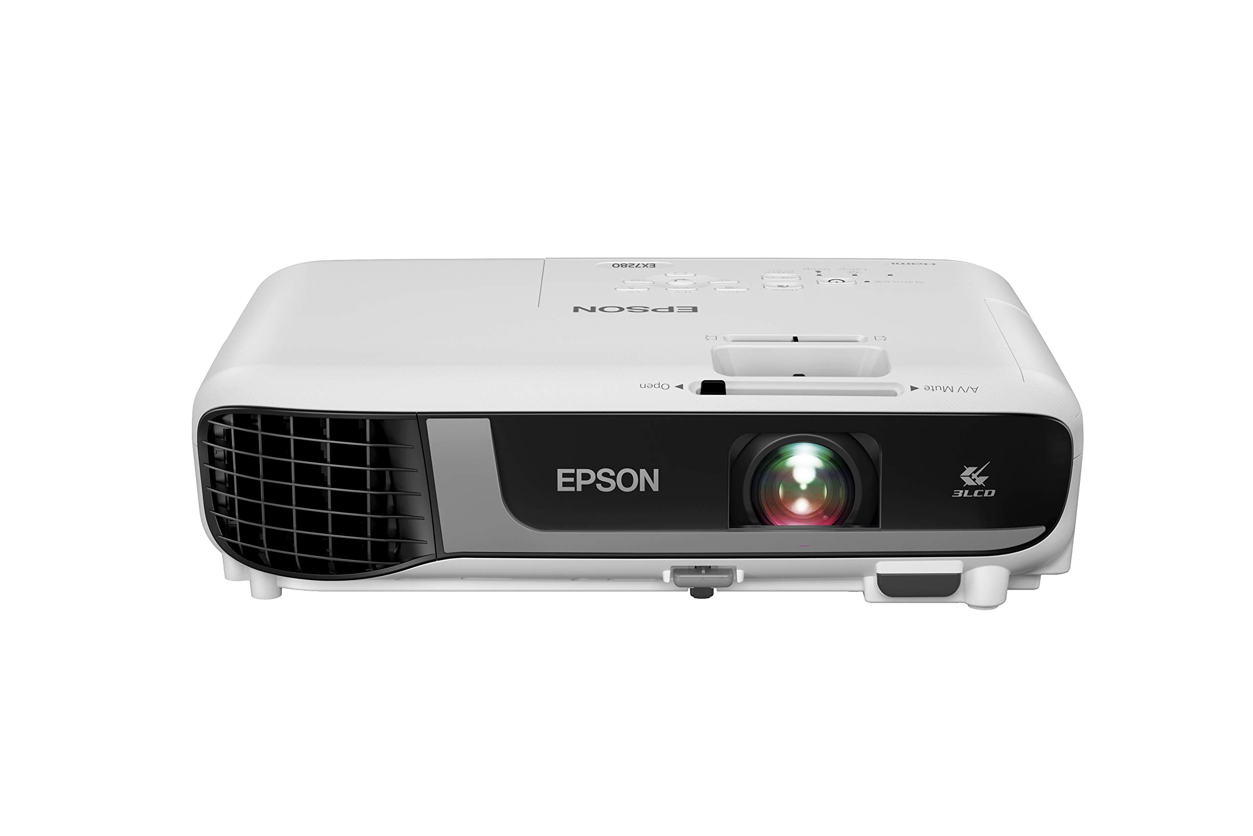 Epson Pro EX7280 3-Chip 3LCD WXGA Projector, 4,000 Lumens Color Brightness, 4,000 Lumens White Brightness, HDMI, Built-in Speaker, 16,000:1 Contrast Ratio