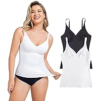 LODAY Compression Tank Tops for Women Tummy Control Shapewear Seamless Body Shaper Workout V-Neck Camisole Cami Tops