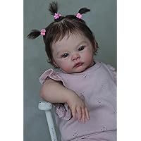 Angelbaby Lifelike Reborn Baby Dolls 19 Inch Cute Realistic Silicone Baby Doll Real Newborn Bebe Reborn Girl with Soft Cloth Body Look Real Children Doll Toys with Accessories