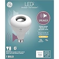 Lighting LED+ Speaker Indoor Floodlight Bulb, Soft White, Bluetooth Speaker, No App or Wi-Fi Required, Remote Included, BR30 Indoor Floodlight Bulb (1 Pack)
